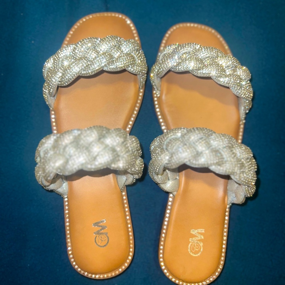NIRVANA Women's Braided Cream Sandals